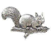 Squirrel On Branch Lapel Pin Badge In Velvet Pouch Or Gift Box With Free Engraving 344