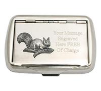 Squirrel On Branch Tobacco Tin with Free Engraving Gift 343