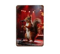 Squirrel on The Flame Stage Poster (2) Tin Sign Vintage Metal Pub Club Cafe Bar Home Wall Art Decoration Poster Retro 8x12inch(20x30cm)
