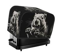 Squirrel Opens Its Mouth Toaster Cover 2 Slice, Waterproof Bread Machine Covers with Pockets Universal Size Kitchen Small Appliance Cover with Handle, Dust and Fingerprint Protection