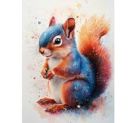 Squirrel Paint by Numbers Animals Painting by Numbers for Adults DIY Digital Painting Hobbies for Adults Women with 3 Brush and Acrylic Paints Kit for Home Decor, Wall Art 80 x 120 cm -zjn2507T8