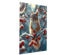 Squirrel Paint by Numbers for Adults, Animal Painting by Numbers for Adults, DIY Canvas Wall Art Oil Painting Kit for Kids with Acrylic Paint Brush Set, Room Decor Gifts 32 x 24Inch Model-08223