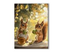 Squirrel Paint by Numbers for Adults Cute Paint by Numbers Kits on Canvas with Frame 18x24 Inch, 5D DIY Acrylic Oil Painting with Brushes, Hobbies for Adults Women, Home Wall Bedroom Decor 0R-721