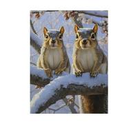 Squirrel Paint by Numbers for Adults Winter Painting by Numbers for Adults, Art Supplies with Color Canvas for Painting 12 x 16Inch 36 Colors of Acrylic Paint and Brush, Room Decor Gifts 2YH-13240