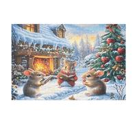 Squirrel Pair Pine Tree Forest Wildlife Wild Nature 1000 Piece Jigsaw Puzzle for Adults Teens Craft Room Decor Creative Project Whimsical Artwork for Crafters 1000 PCS