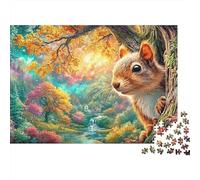Squirrel Peeking from A Tree 1000Pc Jigsaw Puzzle Adorable Squirrel Educational & Challenging, Gift for All 70x50cm/1000pcs