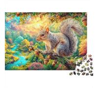 Squirrel Perched on An Oak Branch 1000Pc Jigsaw Puzzle Adorable Squirrel Premium Quality, Great for Adults & Kids 70x50cm/1000pcs