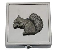Squirrel Pill Trinket Box Chrome with Mirror Gift 343