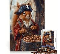 Squirrel Pirate with Treasure Chest 1000 Piece Jigsaw Puzzle for Adults Think Smart Toy Indoor Fun Smooth Cut Santa Wish Pick 50x75cm
