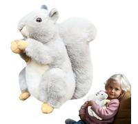 Squirrel Plush Toy - Realistic 20cm Plush Animal, Figure in Short and Soft | Three-Dimensional Squirrel Filled with PP Cotton Holding a Pine Cone with a Comfortable Cuddle Design