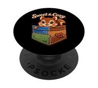 Squirrel Pocket Patchwork Sweet Cozy Animal Kawaii PopSockets Adhesive PopGrip