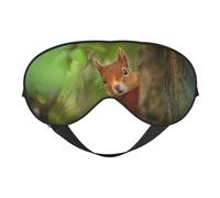Squirrel Print Soft Eye Mask â€“ Elastic Nighttime Shade, Light-Proof Blindfolds for Plane, Yoga, Travel