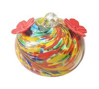 Squirrel Proof Feeder Spiral Shaped Hand Blown Glass Feeder For Outdoors Hanging Leak Proof Rustproof (A, One Size)