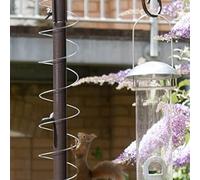 Squirrel-Proof Metal Spring Guard for Bird Feeders - 2-Pack Outdoor Squirrel Deterrent with 58-60 mm OD & 48-50 mm Height, Silver Finish, Compat