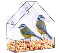 Squirrel Proof Window Bird Feeder, Clear Acrylic Feeding Station with Enhanced Suction Grip, Lifetime Guarantee for Easy-to-Clean Bird Watching