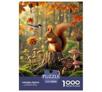 Squirrel Puzzle 1000 Piece Challenging Game Autumn Jigsaw Puzzles Have Fun Learning 100% Recycled Cardboard for Adults & Kids, Ages 14+ 38x26cm/1000pcs