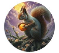 Squirrel Puzzle 1000 Piece Jigsaw Animals Das Tier Wild Animals Beast Round Jigsaws Adults Kids Puzzles Impossible Challenging Games Presents Creative Geometric Challenging And (67.5x67.5cm)