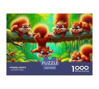 Squirrel Puzzle for Adults Impossible And Difficult Challenge 1000 Piece Squirrel Challenging Games Educational Games There Are Letters on The Back 70x50cm/1000pcs