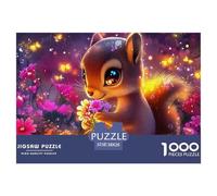 Squirrel Puzzle for Adults Impossible And Difficult Challenge 1000 Pieces Squirrel Challenging Games Educational Games There Are Letters on The Back 38x26cm/1000pcs