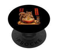 Squirrel Ramen Japanese Art Funny Anime Graphic Tee Kawaii PopSockets Adhesive PopGrip