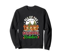 Squirrel Reindeer Colorful Christmas Tree Three Cute Rodents Sweatshirt