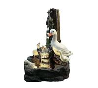 Squirrel Resin Water Feature with LED Light for Indoor/Outdoor, Solar Powered Fountain Statue for Garden Patio Decoration