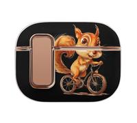 Squirrel Riding Bicycle Headphone Case Compatible with Airpod Pro 2 Protective Cover Cute Hard Case