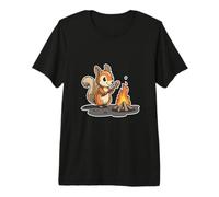 Squirrel Roasting Acorn by The Campfire Premium T-Shirt