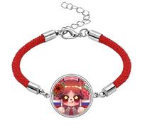 Squirrel Russia Flag Sunflower Lucky Red String Bracelet Rope Bracelet Handmade