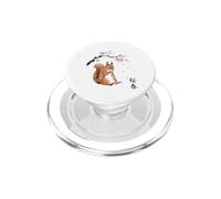 Squirrel Sakura Cherry Blossom Japanese Art Graphic PopSockets PopGrip for MagSafe