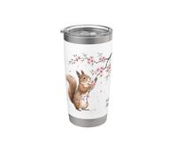Squirrel Sakura Cherry Blossom Japanese Art Graphic Stainless Steel Insulated Tumbler