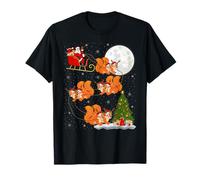 Squirrel Santa Sleigh Flying Funny Magical Christmas T-Shirt