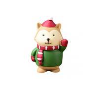 (Squirrel Say Hello) Christmas Resin Animals Ornament Mini Christmas Theme Statue Painted Resin Crafts Ornament Cute