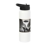 Squirrel Selfie with UFO | Funny Squirrel Stainless Steel Insulated Water Bottle