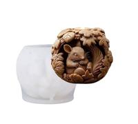 Squirrel Silicone Mold, 3D Animal Shaped Cake Fondant Chocolate Decorating Mold, Squirrel Cylinder Candle MOL-d