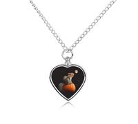 Squirrel Sitting on Pumpkin Moon Personalized Pet Urn Necklace Keepsake Urn Pendant Cremation Jewelry Gifts for Dog Cat Lover