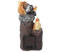 Squirrel Solar LED Light, Resin Animal Statue Animal Water Feature Fountain with Solar Powered Lights for Patio Decoration (Squirrel-Solar)
