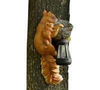 Squirrel Statue - Resin Outdoor Animal Figurine,Squirrel Solar Light,for Outdoor Yard Lawn Garden Pathway Patio Balcony Deck Tree
