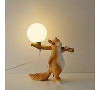 Squirrel Table Lamp, Creative Bedside Lamp Children's Room, LED Children's Night Lamp, 3D Printed Moon Lampshade, for Study and Living Room Decoration Table Lamp G9