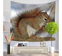 Squirrel Tapestry Wall Hanging Cute Animals Tapestry Fabric Wall Hangings Art 3D Print Tapestries for Bedroom Living Room Home Decor 130x150 cm a/2112