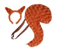 Squirrel Theme Plush Costume Set - Forest Orphan Ear Headband and Detachable Tail Accessories, Cosplay Clothes for School Stage Performances | Birthday Celebration Zoo Visit Theme Party