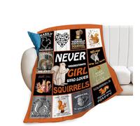 Squirrel Throw Blankets Warm Soft Cozy Ultra Flannel Blanket Gifts for Squirrel Lovers Funny Squirrel Bed Blanket for Couch Sofa Bed All Seasons 40"X50"