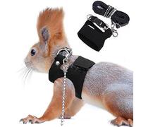 Squirrel Traction Rope Strap Anti-Bite Chain Rope, Adjustable Vest,Black