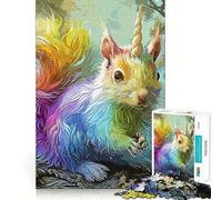 Squirrel Unicorn Jigsaw Puzzles 1000 Piece for Teenagers Mind Skill Toy Cozy Relax Design Assembly Thoughtful Gift 38x26cm
