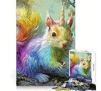 Squirrel Unicorn Jigsaw Puzzles 1000 Piece for Teenagers Mind Skill Toy Cozy Relax Design Assembly Thoughtful Gift 38x26cm