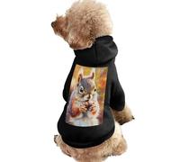Squirrel Vintage Oil Painting Dog Hoodies Hooded Sweatshirts Pet Costmes Puppy Pullover Cat Clothes Top