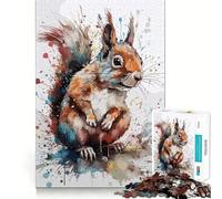 Squirrel Watercolor Art 1000 Piece Jigsaw Puzzle for Adults Think Smart Toy Indoor Fun Smooth Cut Santa Wish Pick 50x75cm