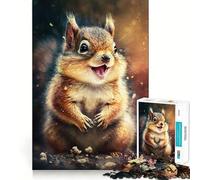 Squirrel Watercolor Paint 1000 Piece Jigsaw Puzzles for Adults Teenagers Brain Game Mind Calm Exact Cut 38x26cm