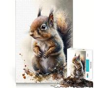 Squirrel Watercolor Sketch 1000 Piece Jigsaw Puzzles for Adults Teenagers Brain Game Mind Calm Exact Cut 50x75cm