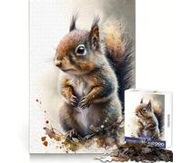 Squirrel Watercolor Sketch 1000 Piece Jigsaw Puzzles for Adults Teenagers Brain Game Mind Calm Exact Cut 50x75cm